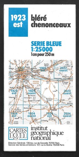 Carte ign serie - carte, bleue
