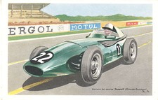 Objet de collection carte chocolat Tobler voiture de course vanwall 