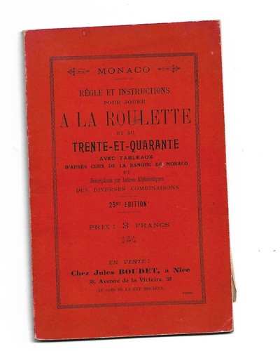 Monaco ancienne notice regles - ancienne,