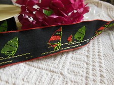 Ruban large vintage motif surf planche à voile 2 mètres sur 3,5 cm A2