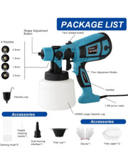 Pistolet a Peinture, 800W HVLP Pistolet Peinture Electrique avec raccords de Net