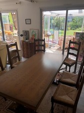 table a manger en bois + 6