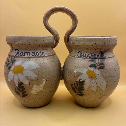 Pot double vintage grès - vintage, en