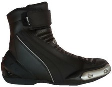Bottes WinNet Basses Moto Avec Protections Et Sliders En Cuir Noir