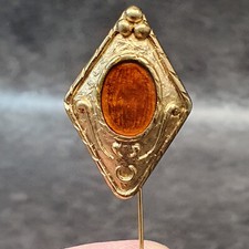 BIJOU Créateur - Rare épingle Jacques Esterel Made in France à cabochon #57