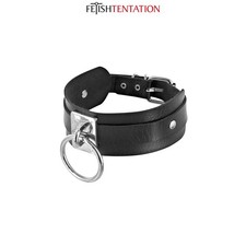 Collier BDSM large avec anneau