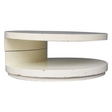 Table basse laquée et pivotante à 2 plateaux vintage