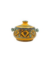 Soupière Vintage Céramique Orange Bleu faïence St Clément France Années 50 60's