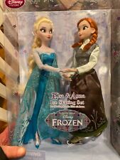 DISNEY STORE FROZEN ELSA & ANNA ICE SKATING DOLL SISTERS HOLIDAY Overnight avlb