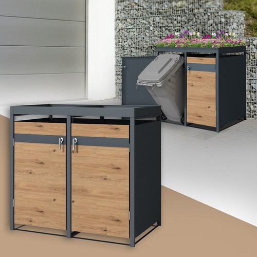 Cache poubelle anthracite - cache-poubelle,