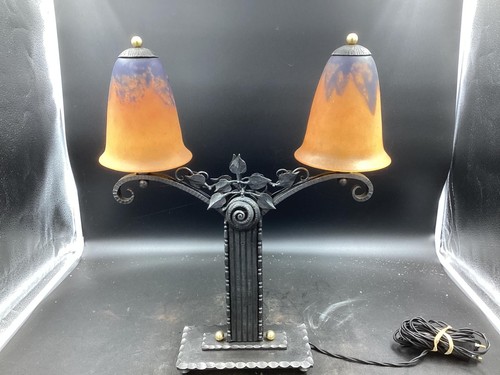 Lampe double art deco fer - double,