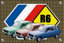 plaque RENAULT 6 ( 22 cm x 15 cm / épaisseur 3 mm  ) idée cadeau anniversaire 