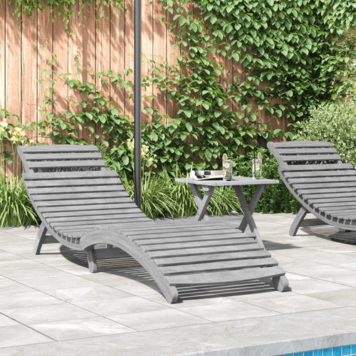 Chaise longue gris 184x55x64