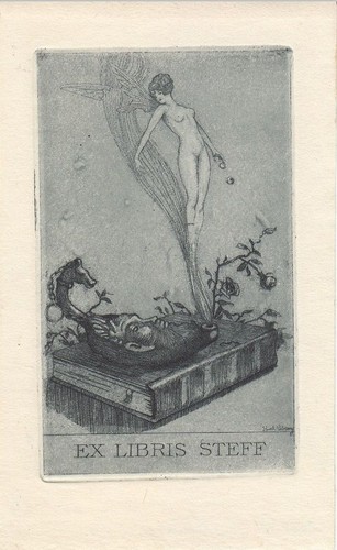 Exlibris livre art radierung - exlibris,
