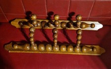 PAIRE DE PORTE MANTEAUX VINTAGE BOULE BOIS ANCIEN