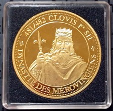 MEDAILLE CLOVIS Ier DYNASTIE DES MEROVINGIENS COLLECTION ROIS REINES DE FRANCE