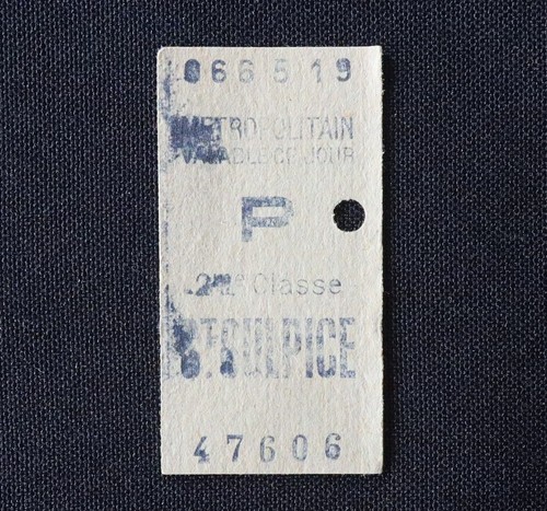 Ancien ticket paris - ancien, métro