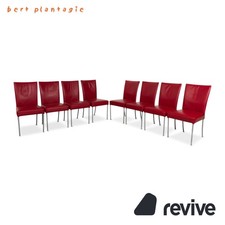 8er Ensemble bert plantagie Jeanne Flex Cuir Chaise Rouge Salle à Manger