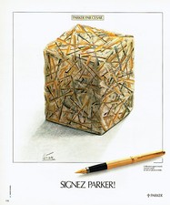 Publicité Advertising 108  1978   le stylo Parker  signé par Cesar