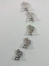  Lot de 5 breloques anciennes toupie tibétaine argent 18 mm artisanat