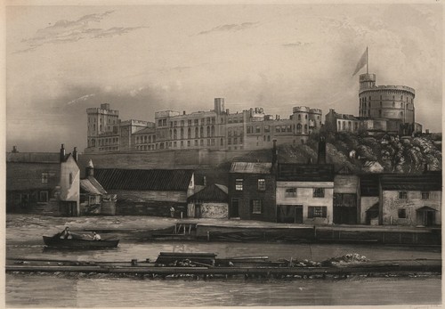 Daguerréotype vue château - daguerréotype,