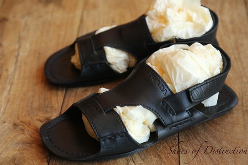 Sandales prada cuir noir - sandales, en
