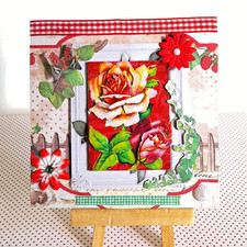 Carte postale roses en 3D pour