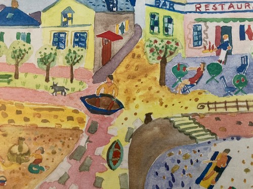 Painting peinture 1970 gouache - painting,