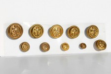 LOT 10 BOUTON UNIFORME - MILITAIRE MARINE ARMEE ANCRE OVALE  10,14,18,20,21,23mm