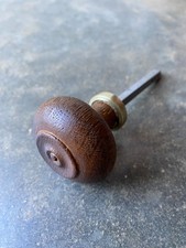 Ancienne poignée de porte en bois et laiton,ferrure serrure