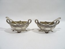 PAIRE DE SALERONS EN ARGENT MASSIF STYLE EMPIRE SALIERE POIVRIERE OLIER ET CARON