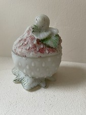 Sucrier fraise en opaline