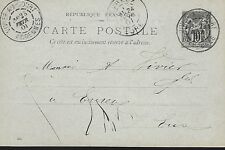   ENTIER  POSTAL  CARTE  POSTALE  TYPE SAGE  1901 ARDENNES