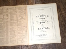ariette variée pour piano de Haydn 1914 partition