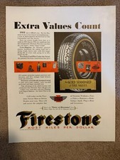 Vintage Firestone Tire Print Ad 1932 Color