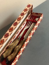 ANCIEN SERVICE A DÉCOUPER  dans son ETUI - VINTAGE-  PIEDS DE BICHE - CHASSE