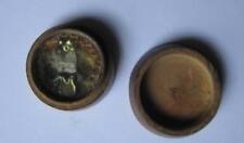 Ancien reliquaire boite en bois Saint illisible dévotion relique paperolles