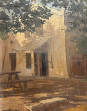 Paysage, arbres, maison, été