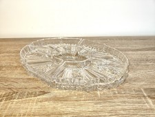 Service Apéritif Plat À Compartiments Verre Cristal Vintage