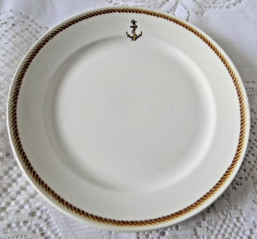 Assiette plate ancre - , corde