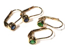 Bijou plaqué or 18 carats boucles d'oreilles dormeuses no 2 earrings