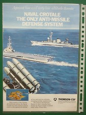 4/84 PUB THOMSON-CSF ELECTRONIQUE CROTALE NAVAL ANTIMISSILE MARINE NAVY AD