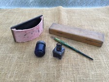 Lot encrier, porte plume