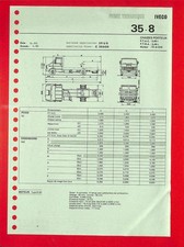 IVECO / CHASSIS PORTEUR 35-8 / FICHE TECHNIQUE de 1982