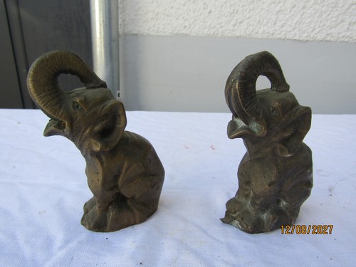 Paire élephant bronze - d,