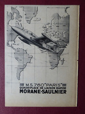 2/1955 PUB MORANE SAULNIER MS 760 PARIS QUADRIPLACE LIAISON ORIGINAL FRENCH AD