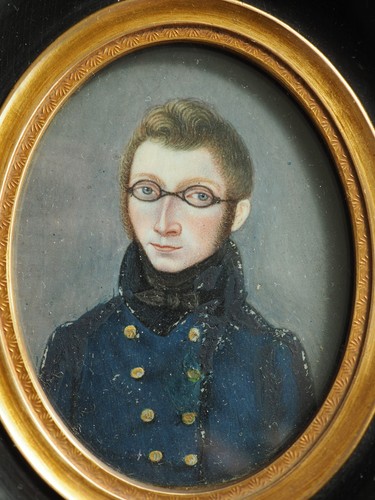 Portrait miniature ancien - portrait,