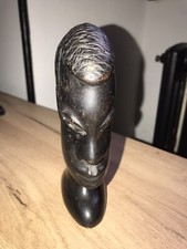buste africain en bois d’ébène vintage 