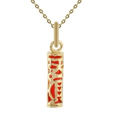 LOT Pendentif Tiki Tendresse Plaqué or et résine + Chaîne - Longueur AU CHOIX