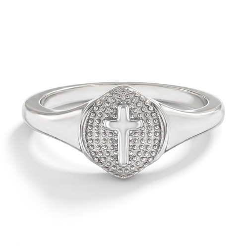 Bague croix coeur sceau - bague,